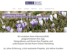 Tablet Screenshot of bluebox-productions.com